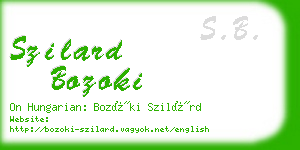 szilard bozoki business card